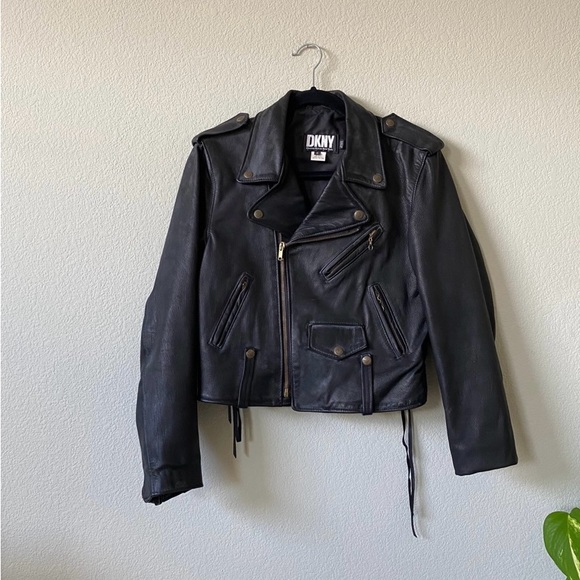 DKNY Leather Jacket made in USA - Picture 1 of 6